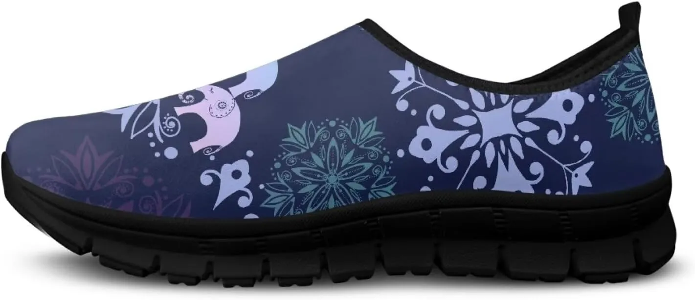 Women's Slip Ons Flat Lightweight Sneakers Walking Casual Loafers Comfortable Art Painted Travel Outdoor Shoes US Size 5.5-11.5