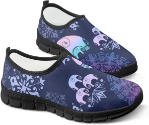 Women's Slip Ons Flat Lightweight Sneakers Walking Casual Loafers Comfortable Art Painted Travel Outdoor Shoes US Size 5.5-11.5