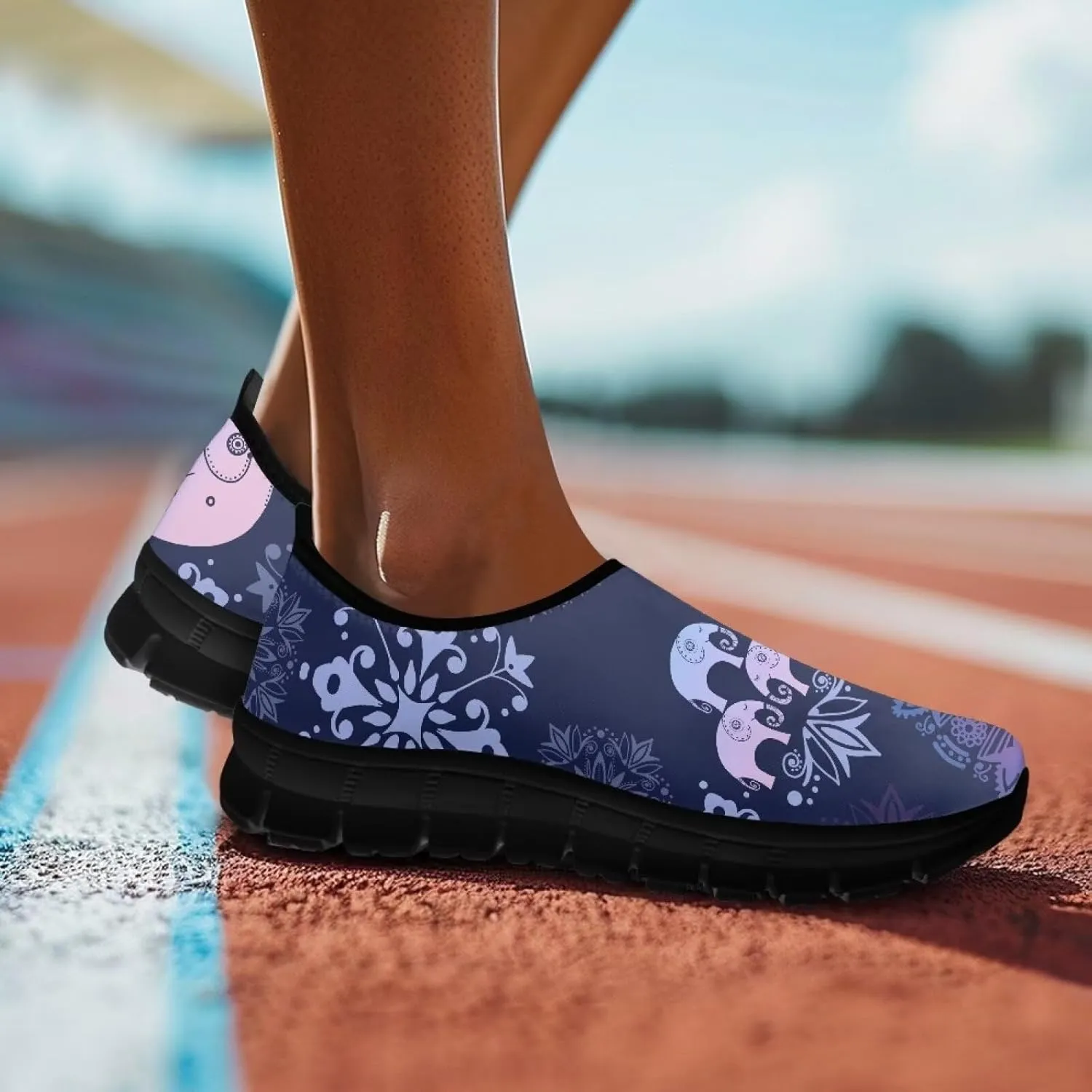 Women's Slip Ons Flat Lightweight Sneakers Walking Casual Loafers Comfortable Art Painted Travel Outdoor Shoes US Size 5.5-11.5
