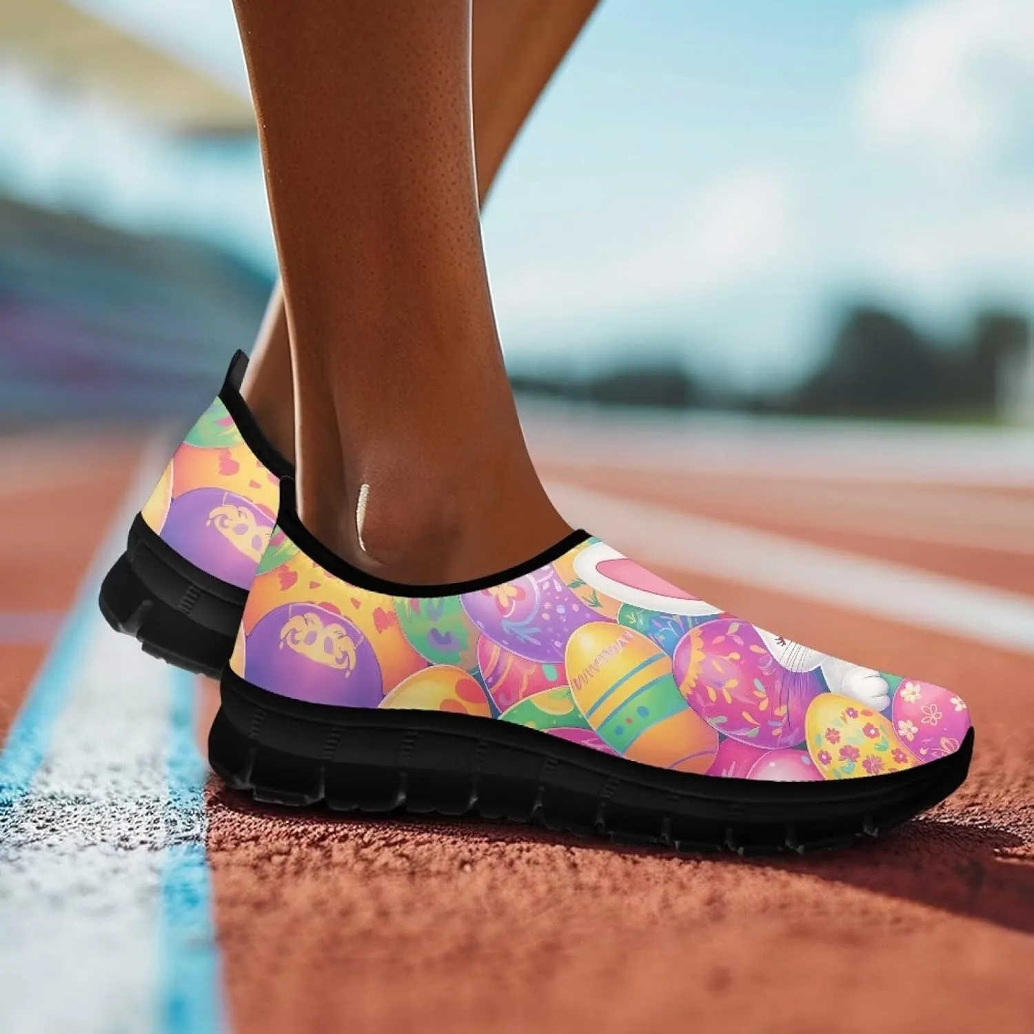 Women's Slip Ons Flat Lightweight Sneakers Walking Casual Loafers Comfortable Art Painted Travel Outdoor Shoes US Size 5.5-11.5