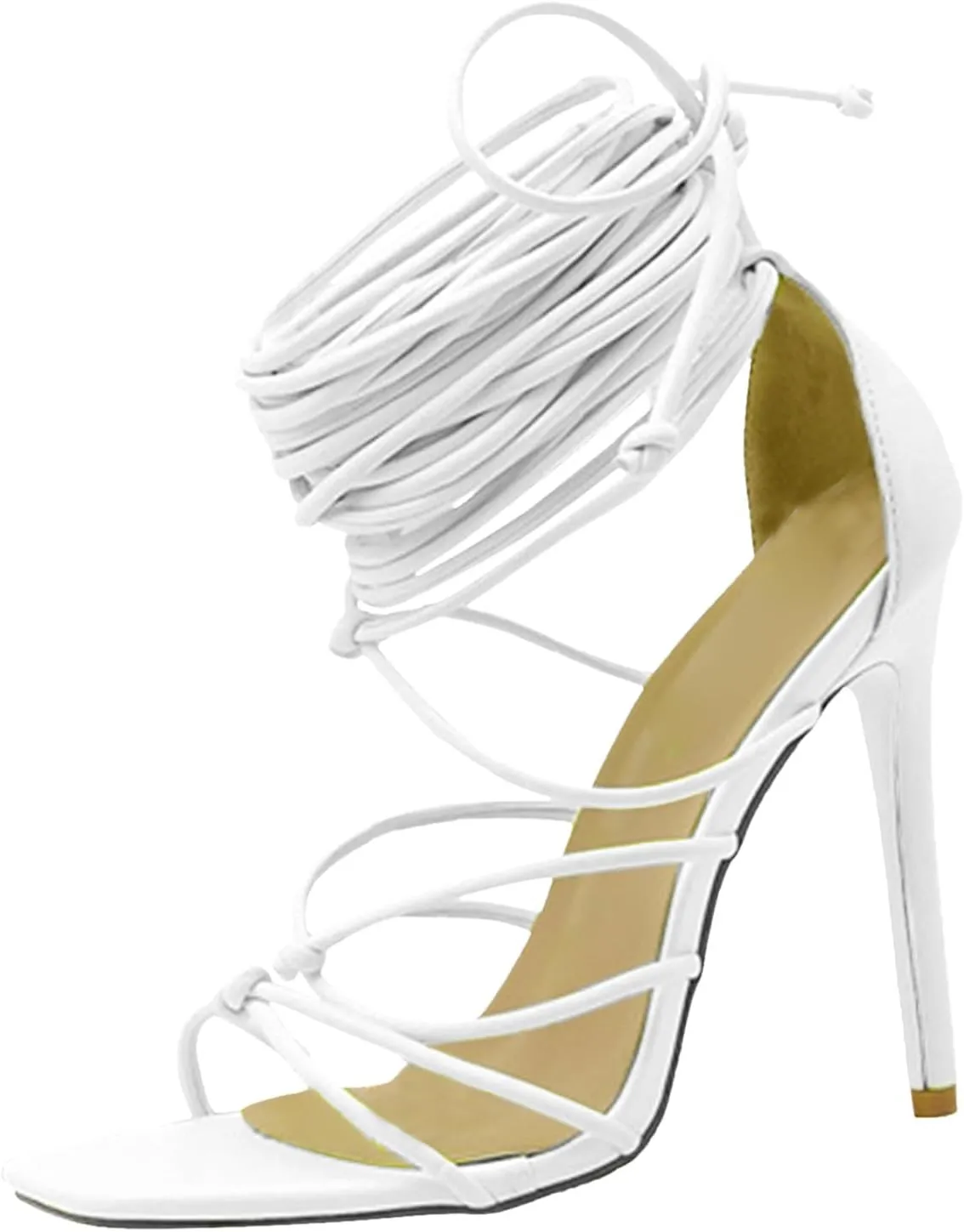 Women's Versatile Heel Sandals Sexy High Squared Heels Strap Sandals Summer Stilettos Rose Rhinestone Sandals for Women