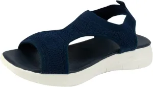 Women's Walking Sandals Soft Low Wedge Comfort Flat Sandal 2025 Casual Open Toe Slip On Strappy Lightweight Summer Shoes