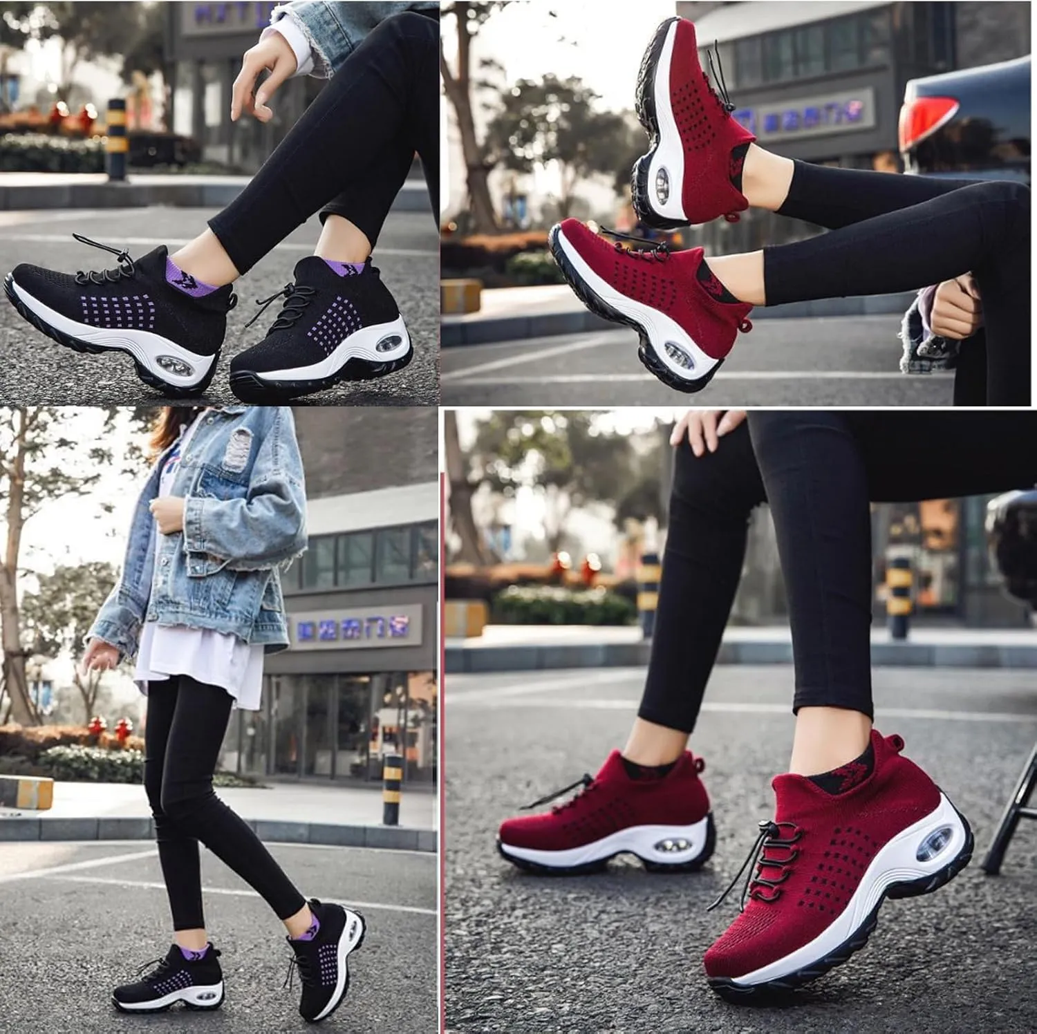 Women's Walking Shoes Sock Sneakers - Mesh Orthopedic Slip on Trainers Lady Modern Easy Shoes Platform Loafers