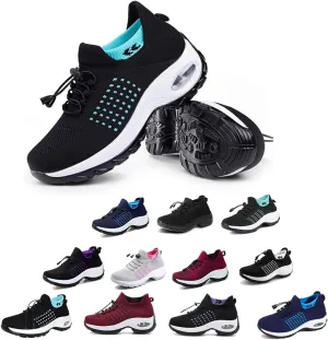 Women's Walking Shoes Sock Sneakers - Mesh Orthopedic Slip on Trainers Lady Modern Easy Shoes Platform Loafers