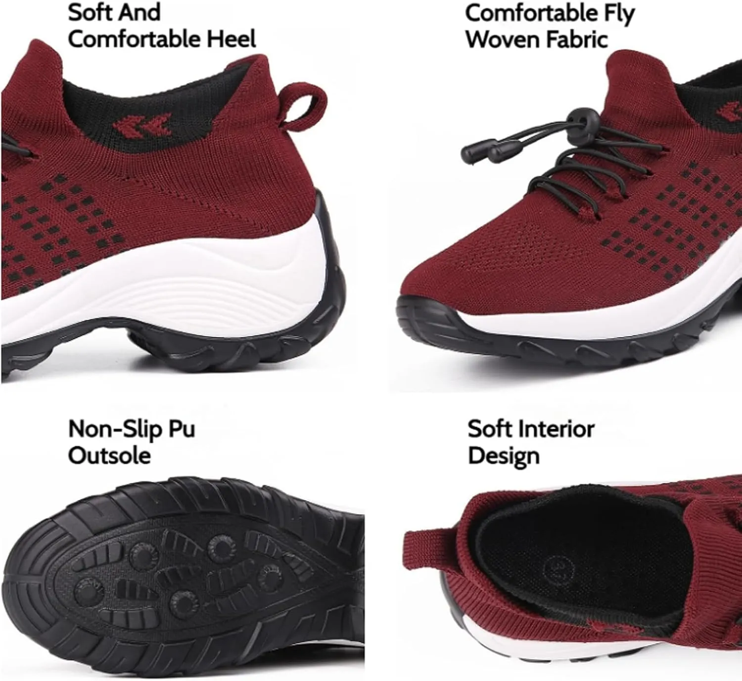 Women's Walking Shoes Sock Sneakers - Mesh Orthopedic Slip on Trainers Lady Modern Easy Shoes Platform Loafers