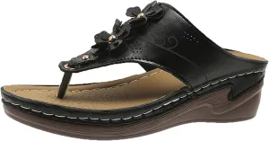 Womens Wedge Sandals Comfortable Walking Platform Orthopedic Arch Support Slippers Vintage Flip Flop