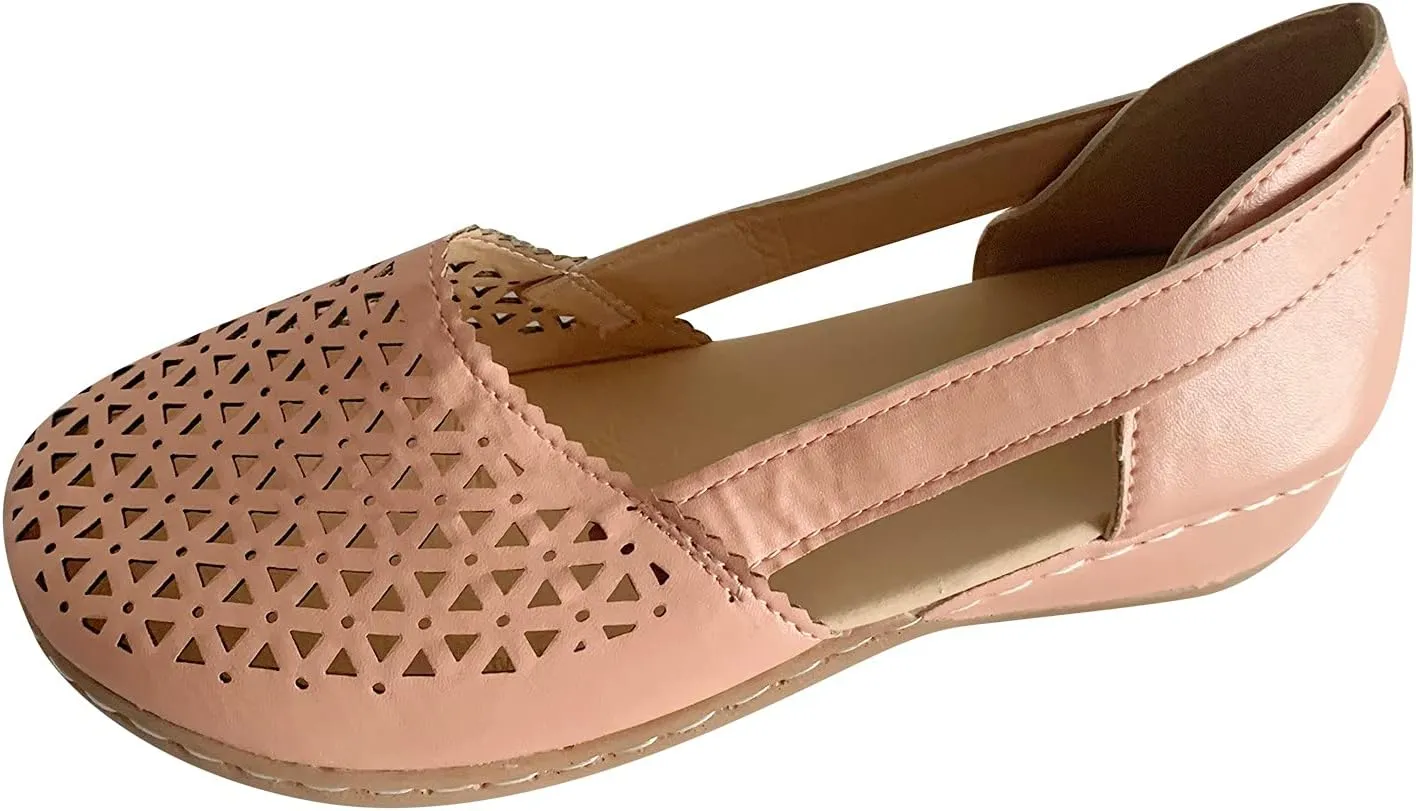 Women's Wedges Orthopedic Sandals Casual Beach Shoes Closed Toe Round Toe Hollowed Out Comfy Breathable Sandals