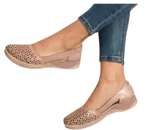 Women's Wedges Orthopedic Sandals Casual Beach Shoes Closed Toe Round Toe Hollowed Out Comfy Breathable Sandals