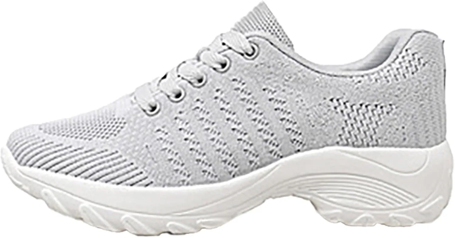 ZSpzx Comfy Sneakers for Women Arch Support Breathable Mesh Knit Air Cushioned Walking Casual Shoes Non Slip Jogging Tennis Sneaker Plantar Fasciitis Sneaker Fashionable Mesh Ladies Footwear