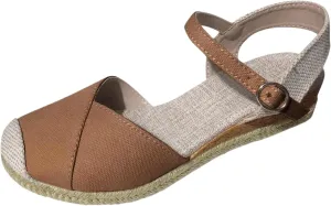 ZWRXW Orthopedic Platform Wedge Sandals for Women Arch Support Closed Toe Platform Sandals Dressy Summer Buckle Ankle Strap Espadrilles Wedge Sandals Comfortable Outdoor Shoes